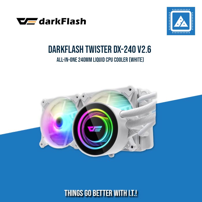 DARKFLASH TWISTER DX240 V2.6 ARGB AIO 240MM LIQUID CPU COOLER (LGA1700 READY) DARKFLASH TWISTER DX240 V2.6 ARGB AIO 240MM LIQUID CPU COOLER (LGA1700 READY)